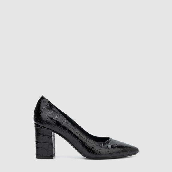 PEONY WOMENS HEEL IN BLACK – Aquatalia®